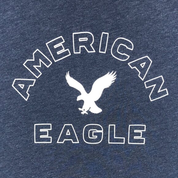 American Eagle T-Shirt Mens 2XL Blue Graphic AE Logo Tee Standard Short Sleeve - Picture 5 of 10